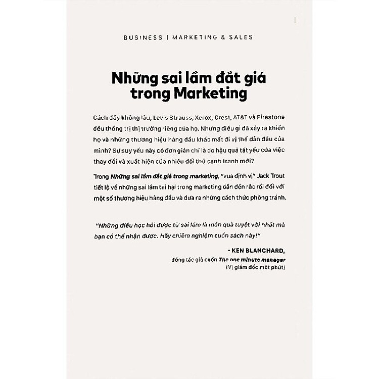 Những Sai Lầm Đắt Giá Trong Marketing (Tái Bản) - Ảnh 3