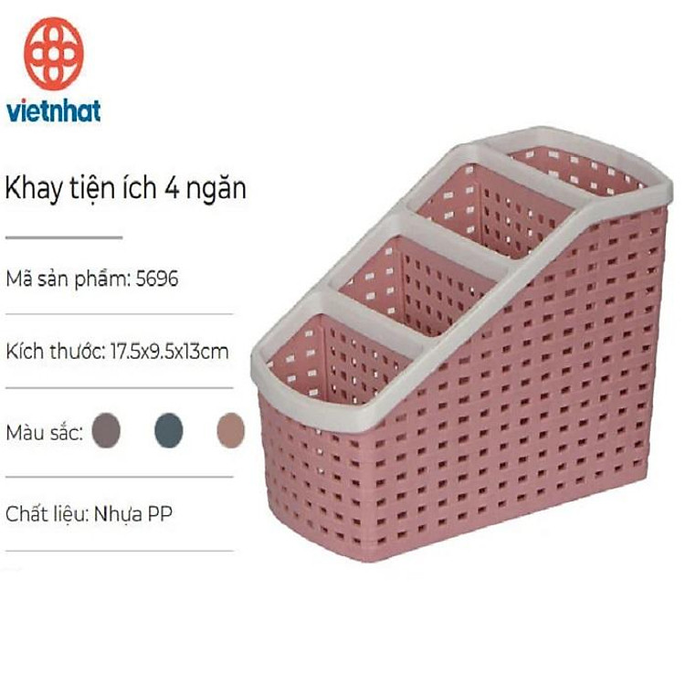 Khay Nhựa Tiện Ích 4 Ngăn Việt Nhật