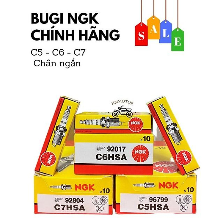 Bugi NGK Xe Dream Wave C5 C6 C7 chân ngắn - Hàng chính hãng