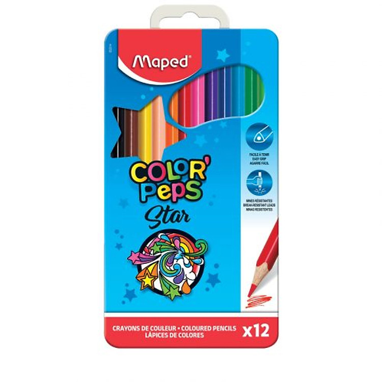 Chì Màu Maped Hộp Thiếc (12 màu)