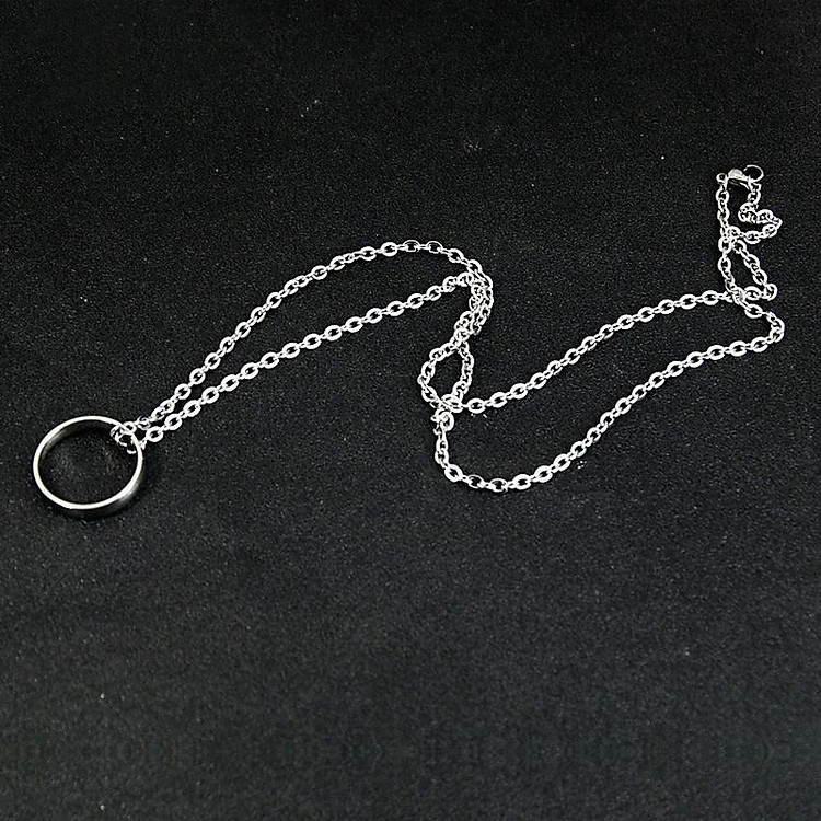 Dây chuyền Vương Nhất Bác xỏ vòng vòng cổ nam nữ phong cách Hàn Quốc tặng thẻ Vcone