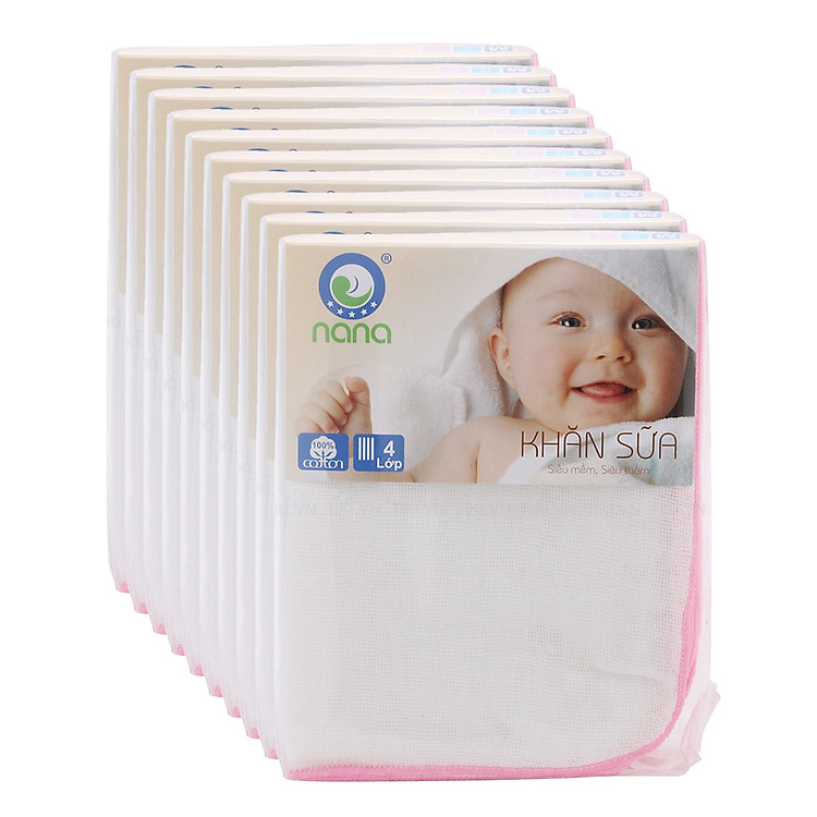 Combo 20 Khăn Sữa Na Na 4 Lớp (25 x 30 cm)