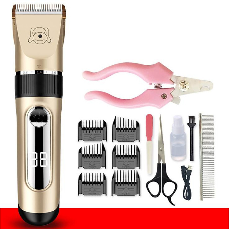 Tông đơ cắt lông thú cưng chó mèo vật nuôi MyPet LED - Bộ phụ kiện tongdo tiện dụng