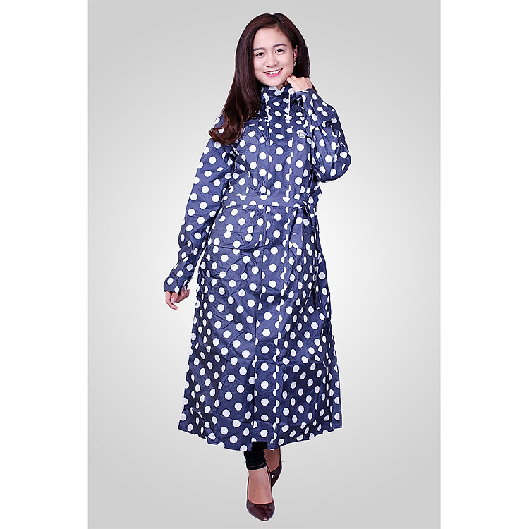 Áo Mưa Măng Tô Siêu Nhẹ Họa Tiết Hoa có túi (màu ngẫu nhiên)