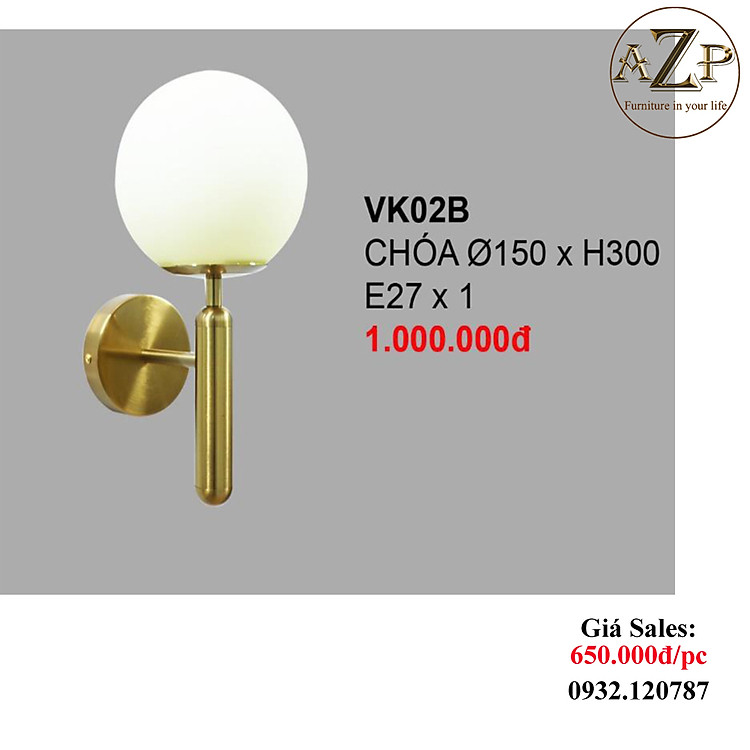 AZP - ĐÈN ỐP VÁCH / ĐÈN TRANG TRÍ / ĐÈN TREO TƯỜNG PHÒNG KHÁCH, PHÒNG NGỦ, NHÀ HÀNG, KHÁCH SẠN AZP-VK02B phong cách đương đại, hàng nhập khẩu AZP