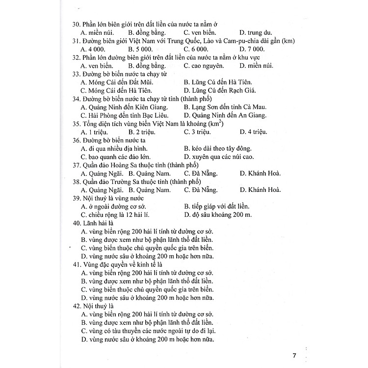 Trắc Nghiệm Địa Lí 12 - Ảnh 5