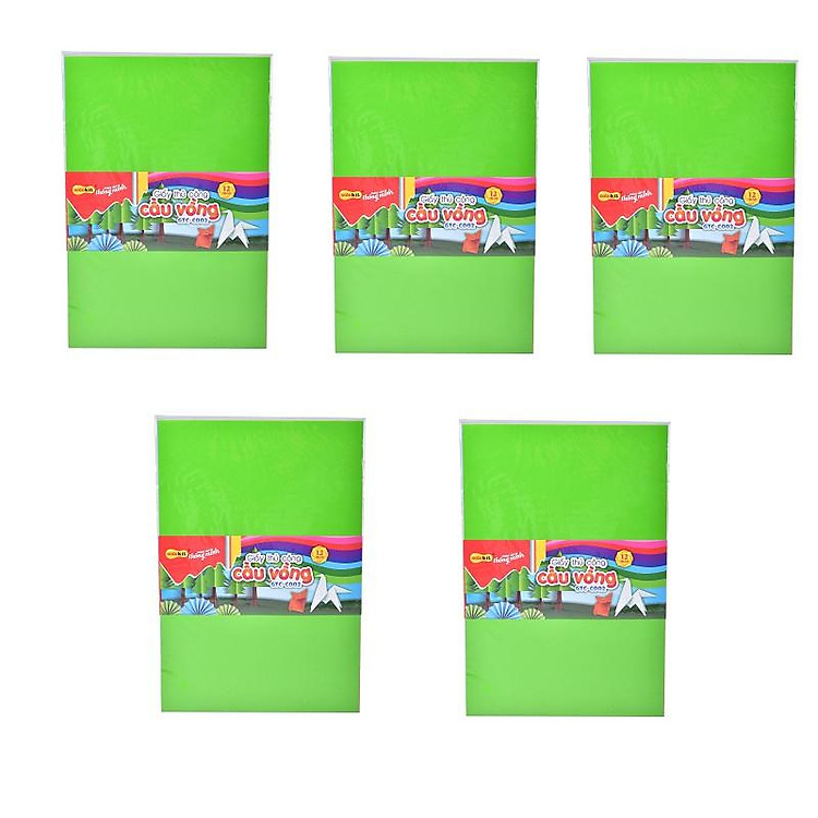 Combo 5 xấp giấy thủ công Thiên Long GTC-C002 12 màu khổ vừa