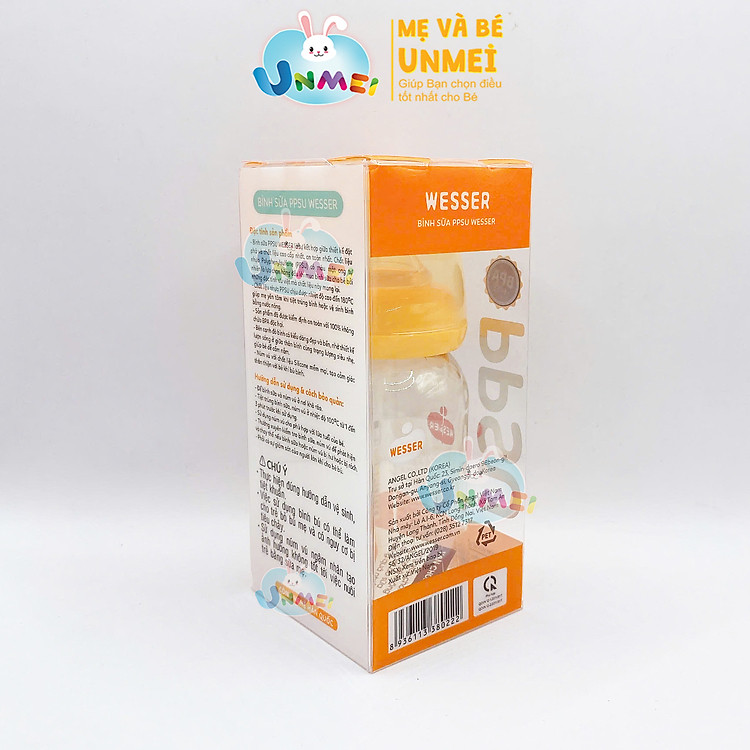 Bình sữa PPSU Wesser 140ml UnMei Đảm bảo Giá tốt - Hình ảnh 4