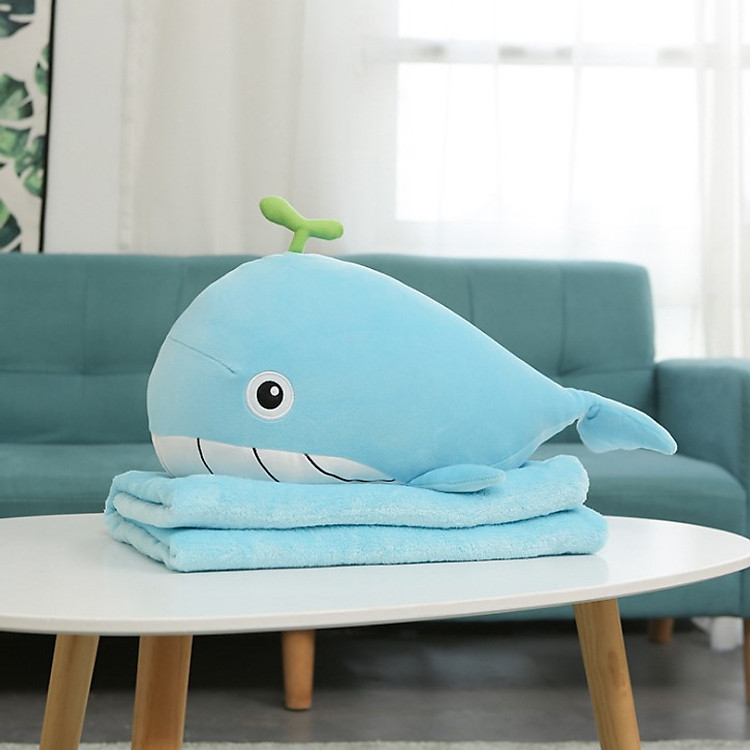 Gối Mền văn phòng Cá Heo Chăn Gấp Gọn 1*1,7m PA9249