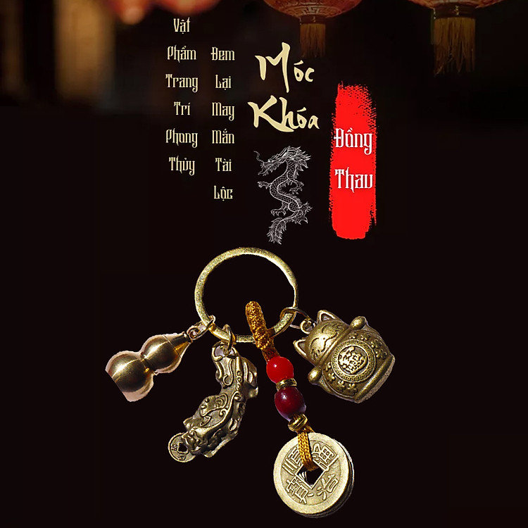 Móc Khóa 12 Con Giáp Phong Thủy Bằng Đồng Xu Ngũ Đế - Ảnh 4
