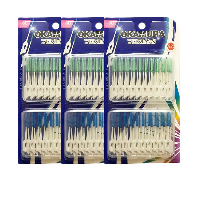 Combo 3 Vĩ Tăm siêu mềm Okamura silicon (1 vĩ nhựa 60 cây*3)