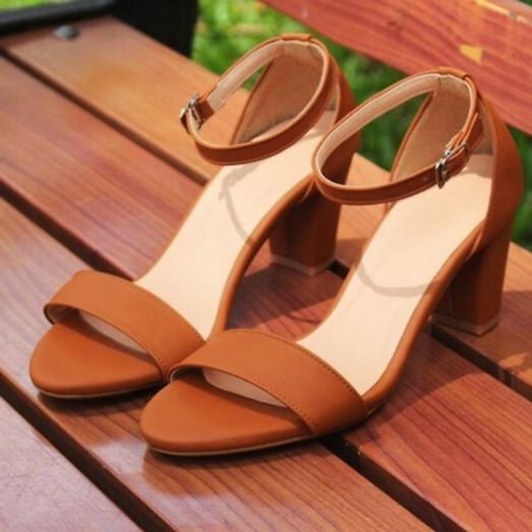 Giày cao gót êm chân gót vuông 5 phân màu đen size nhỏ 31 32 33 34