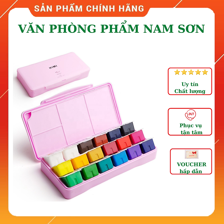 Màu Gouache HiMi dạng thạch (18 màu)