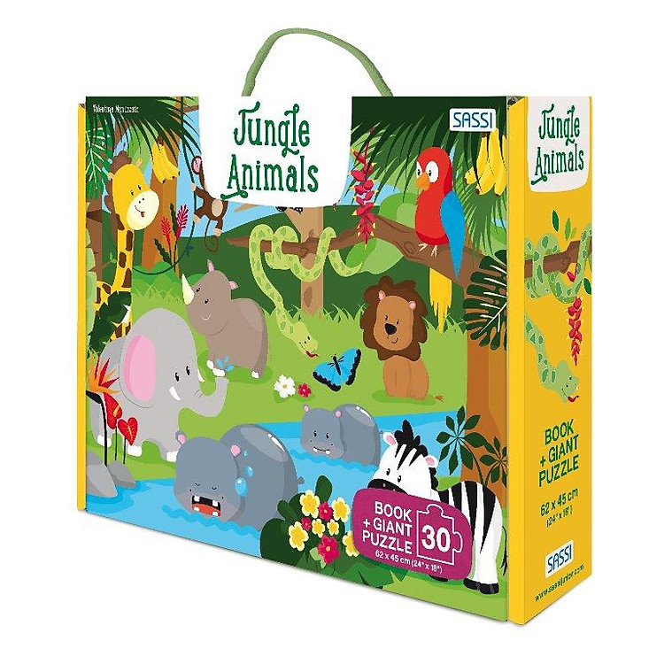 Bộ tranh xếp hình khổng lồ cho bé kèm sách Giant Puzzle And Book - Jungle Animals