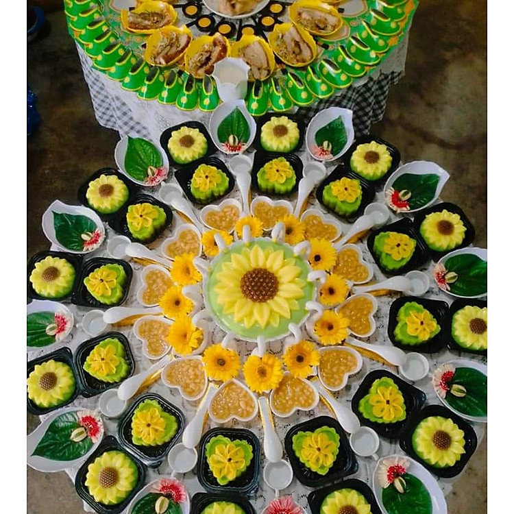 Khuôn Silicon Rau Câu Xôi Đậu Thôi Nôi Hoa hướng Dương Lớn