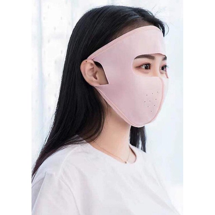 Khẩu trang bịt mặt ninja chống nắng màu Hồng đất