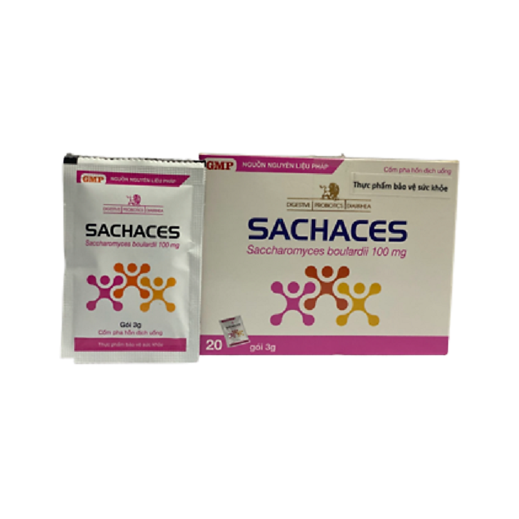 Men tiêu hóa Sachaces Hộp 20 gói x 3g - Bổ sung men vi sinh hỗ trợ giúp duy trì hệ vi sinh đường ruột - giảm rối loạn tiêu hóa do loạn khuẩn đường ruột