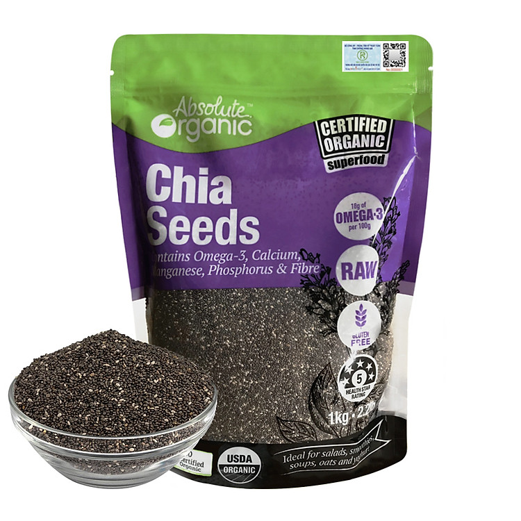 Túi Hạt Chia Absolute Organic Dinh Dưỡng Cho Mẹ (1kg) - Tặng kèm bút phân biệt thật giả
