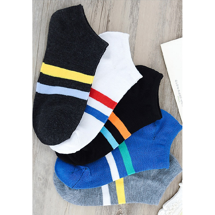 Bộ 5 đôi Tất vớ Sọc đôi Thiết kế Unisex
