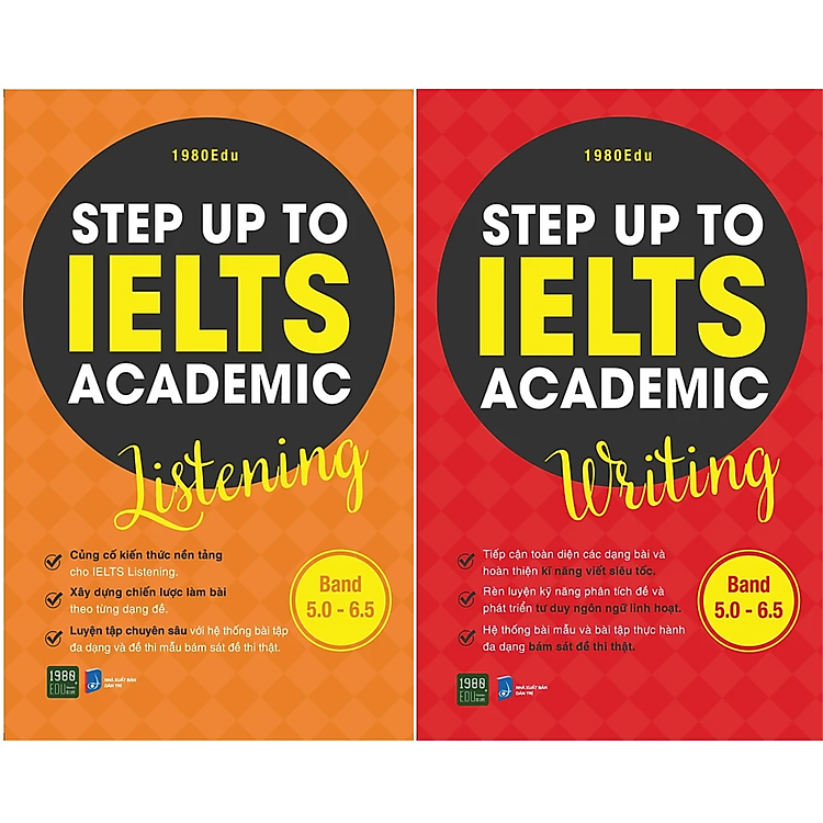 Combo 2Q Sách Luyện Thi Ielts: Step Up To Ielts Academic Listening + Step Up To Ielts Academic Writing