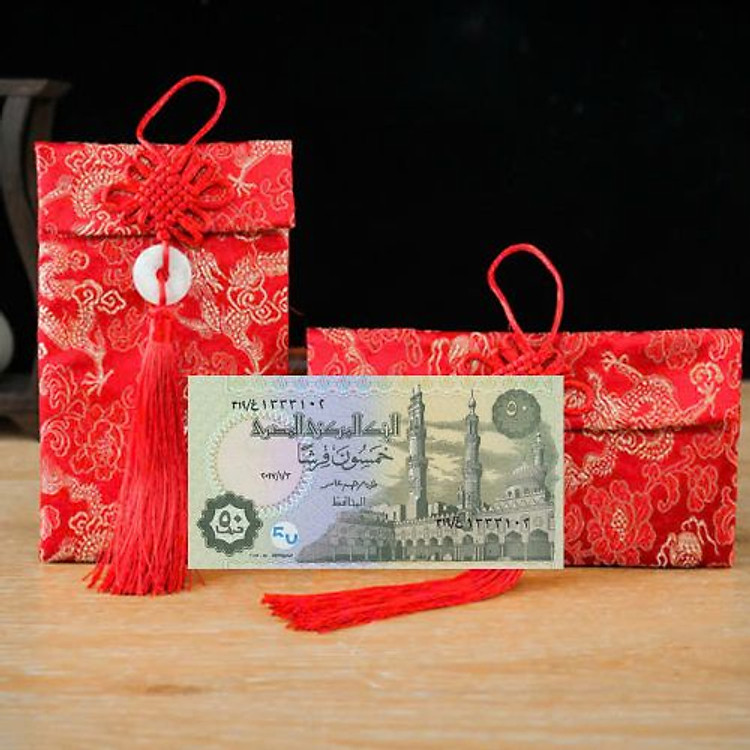 Túi gấm màu xanh 50 Ai Cập sưu tầm - Ảnh 2