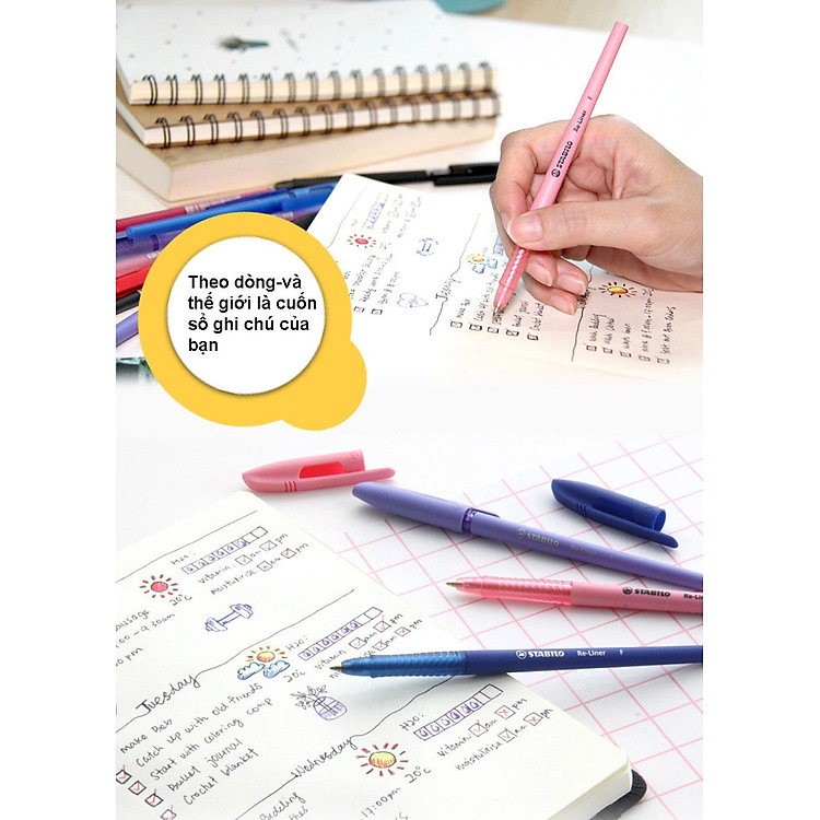 Bộ Bút Bi STABILO Re-Liner F 0.7mm (3 chiếc) - Ảnh 5