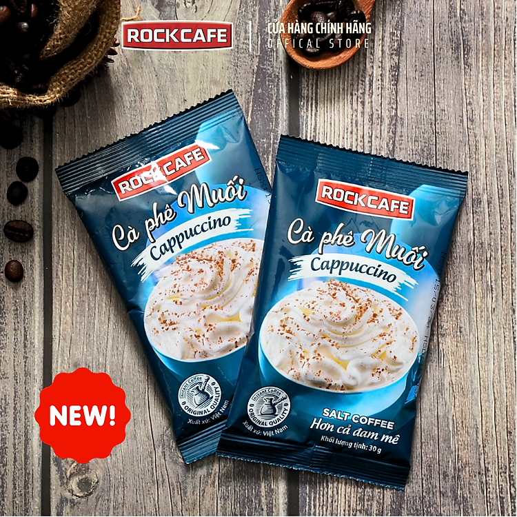 ROCKCAFE - CAPPUCCINO MUỐI (5 gói x 30 gram)