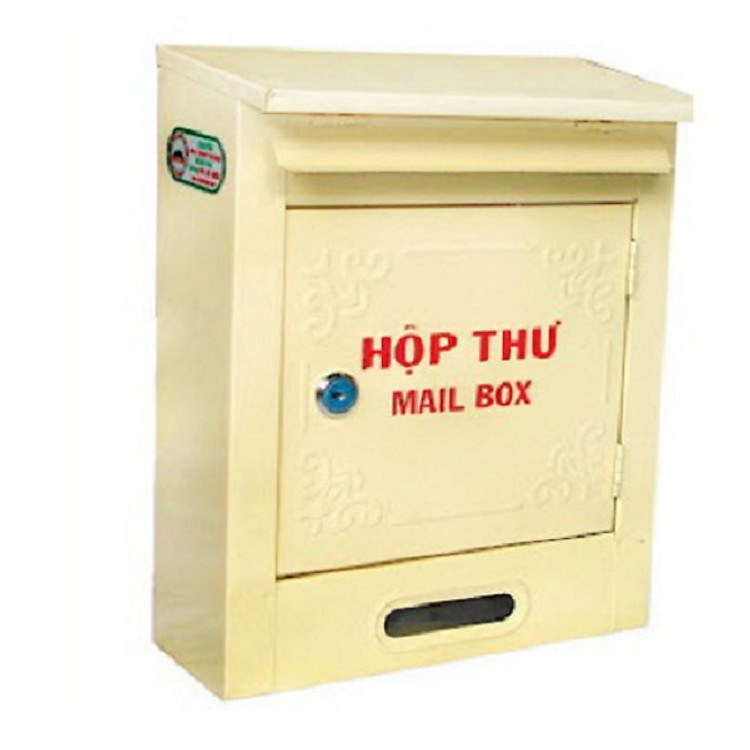 Hộp Đựng Thư Báo Thư Góp Ý sắt sơn tỉnh điện cao cấp (màu vàng kem)