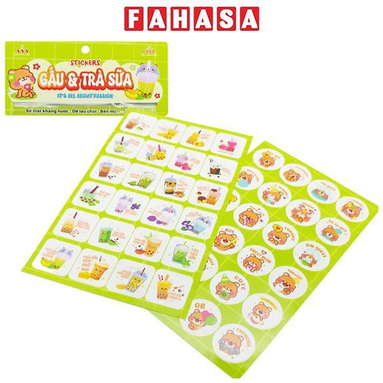 Stickers Gấu & Trà Sữa