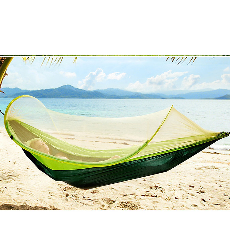 Võng ngủ ngoài trời có màn chống muỗi Hewolf J1472 - Hàng chính hãng - Màu xanh lá