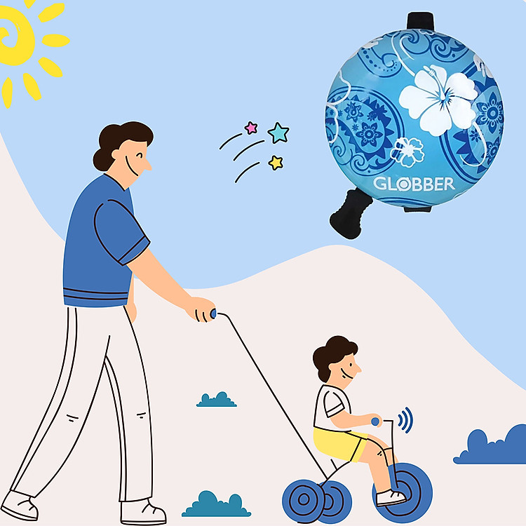 Chuông Báo Sành Điệu Globber - Hoa/Xanh Pastel Chính hãng Tiết kiệm - Hình ảnh 3