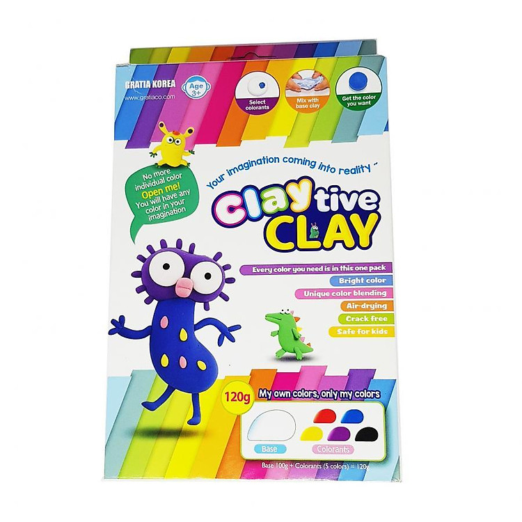 Sáp nặn làm từ bột mì Gratia Claytive Clay SGC-01 - Tự phối màu