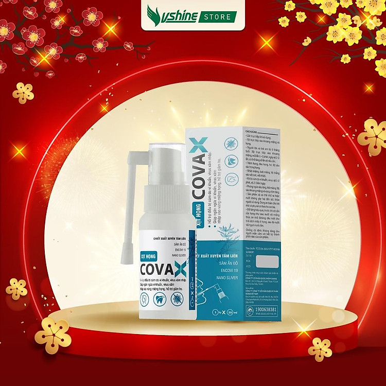 Xịt họng Covax 20ml - Xịt họng có chứa Xuyên Tâm Liên - Hỗ trợ giảm ho do viêm họng, viêm phế quản