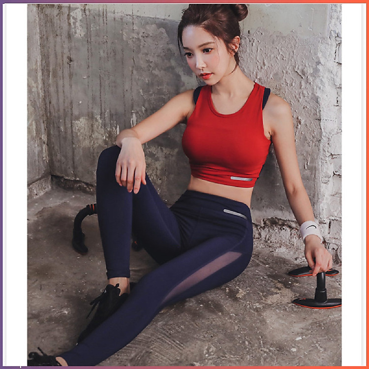 Quần Tập GYM YOGA Thể Thao Nữ Cao Cấp, Chất Đẹp Cạp Cao Phối Lưới - QHK394041