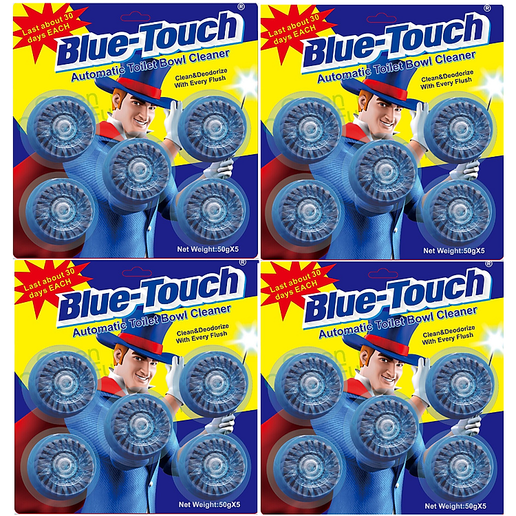 Bộ 4 vỉ viên tẩy bồn cầu Blue-Touch (20 viên)