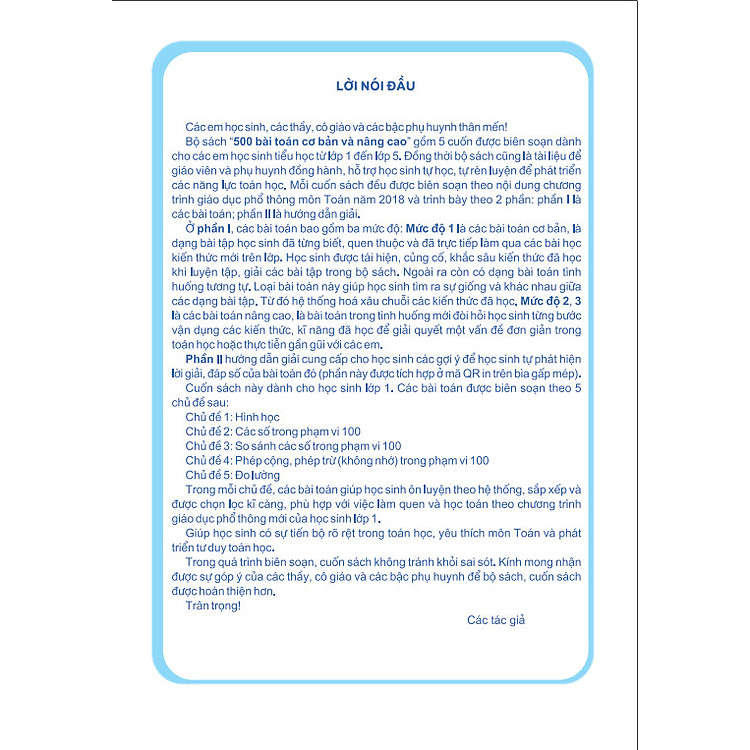 500 Bài Toán Cơ Bản Và Nâng Cao Lớp 1 - Ảnh 2