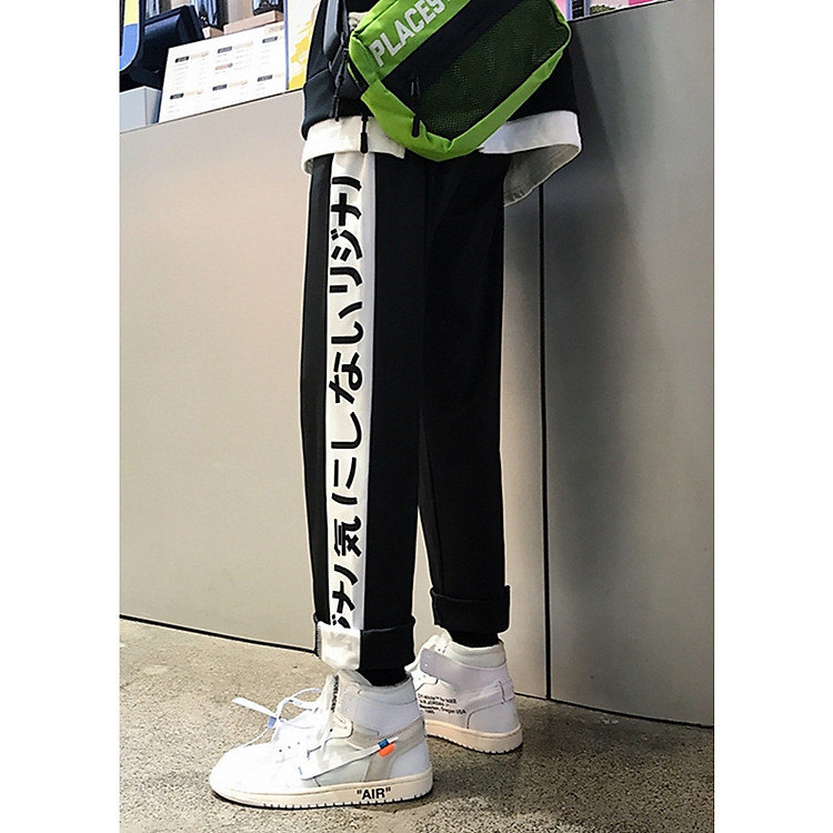 Quần thể thao nam nữ Unisex lé chữ