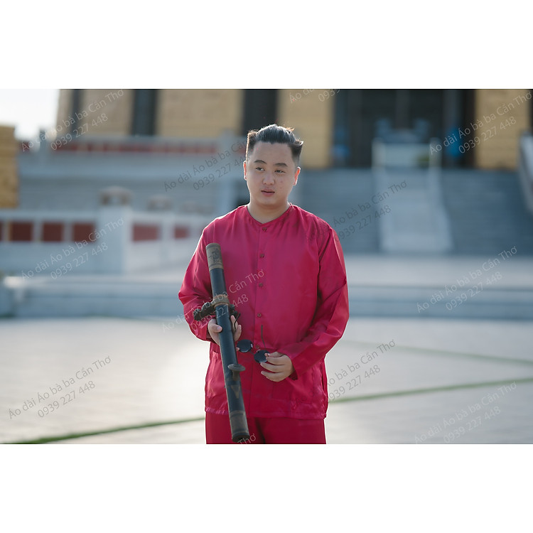 Bộ bà ba phi bóng đỏ đô - Có bộ bà ba Bigsize- may sỉ bà ba toàn quốc - May bộ bà ba theo yêu cầu