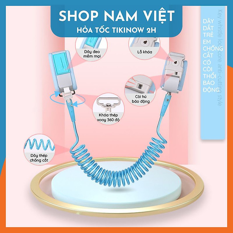 Dây Dắt Chống Lạc NAVIVU Hồng 2m5 Chính hãng Tiết kiệm - Hình ảnh 2