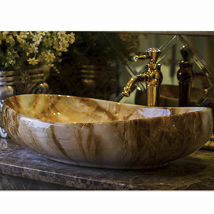 Chậu rửa lavabo gốm sứ cao cấp nghệ thuật LAV006 – Phong cách hiện đại