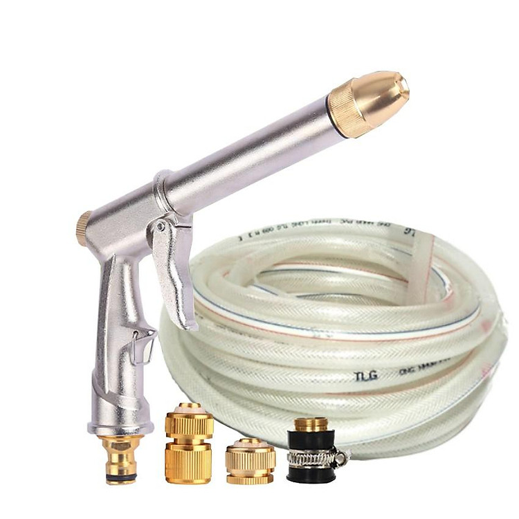 Bộ vòi phun rửa xe tưới cây tăng áp thông minh 206810 đầu đồng,cút đồng
