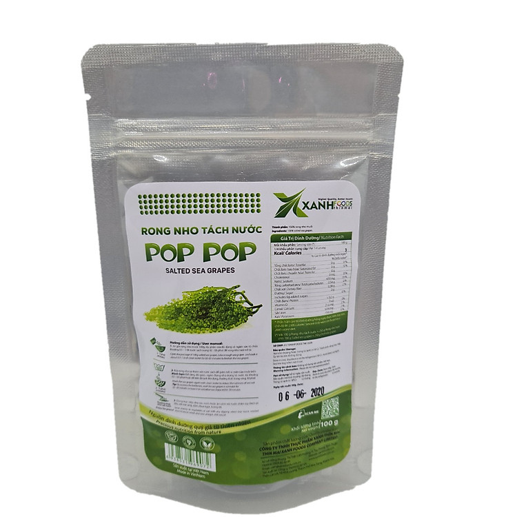 Rong nho tách nước POP POP 100 g (túi zipper)