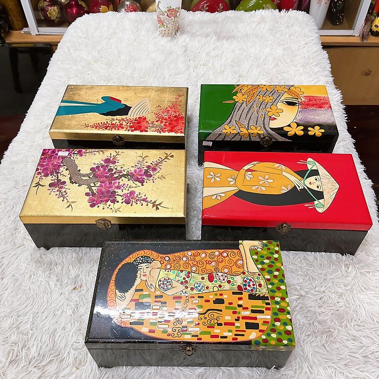 Hộp Nữ Trang 2 Tầng Sơn Mài Cao Cấp