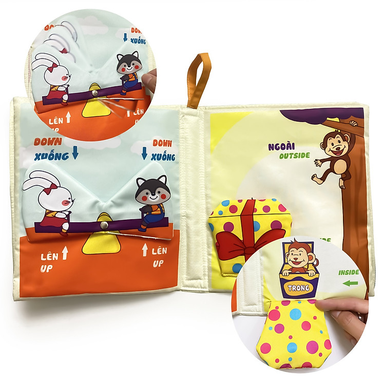 Sách Vải Lật Song Ngữ Cho Bé Chính hãng Giá tốt - Hình ảnh 5