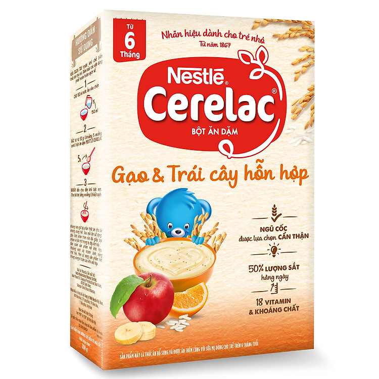 Bột Ăn Dặm Nestlé Cerelac - Gạo Và Trái Cây (200g)