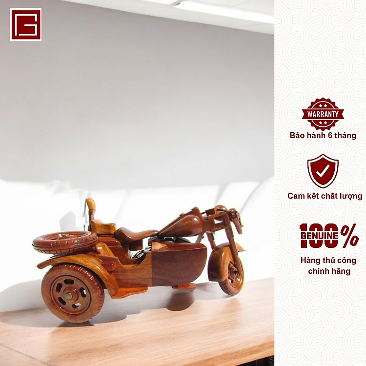 Mô Hình Mô Tô 3 Bánh Gỗ Tràm