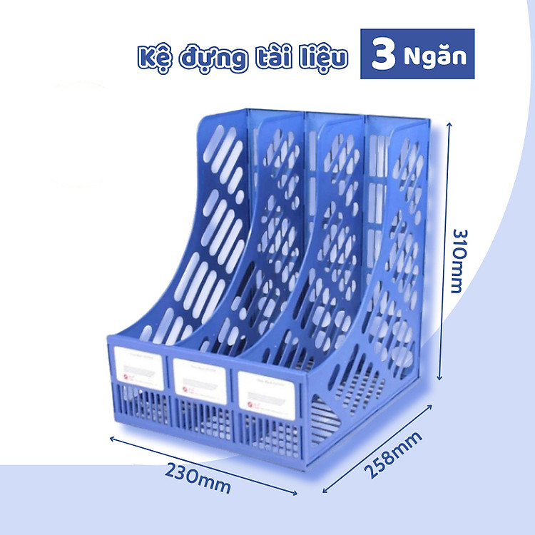 Giá Đựng Tài Liệu Nhựa 3 Ngăn - Màu Xanh Dương - Ảnh 4