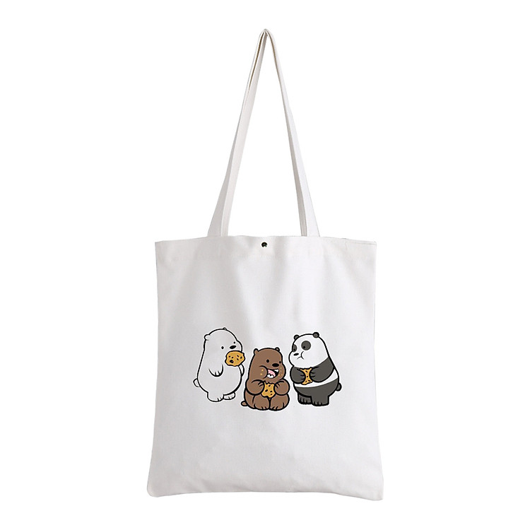 Túi Tote Vải Kiểu Basic In Hình We Bare Bears A124