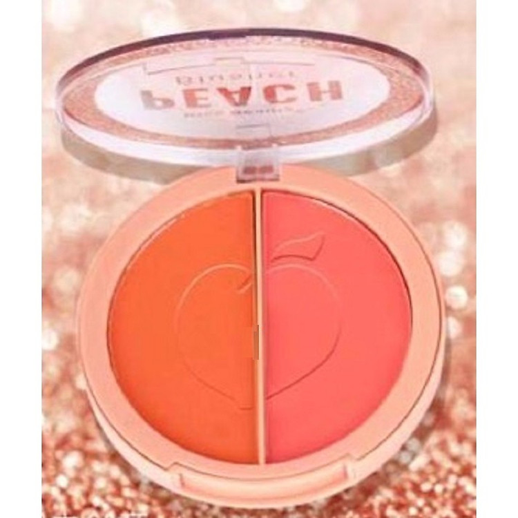 Phấn má hồng 2 ô Cam đào KISS BEAUTY - PEACH Blusher 83091