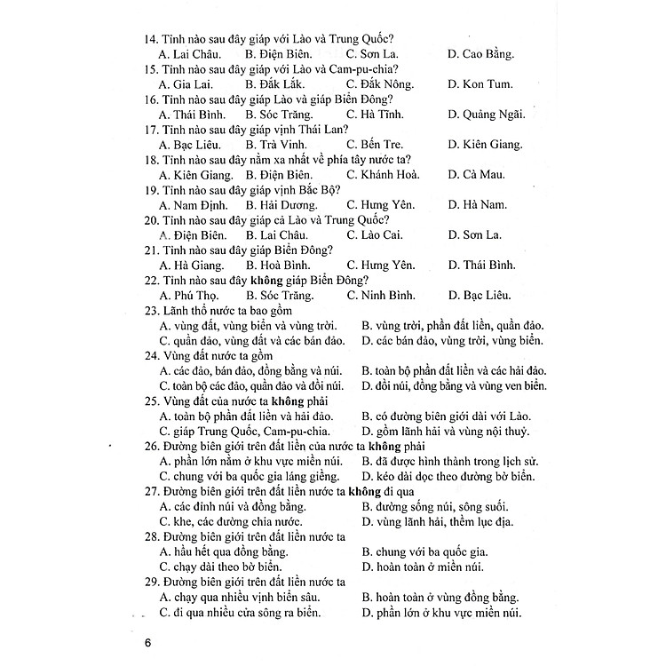 Trắc Nghiệm Địa Lí 12 - Ảnh 6